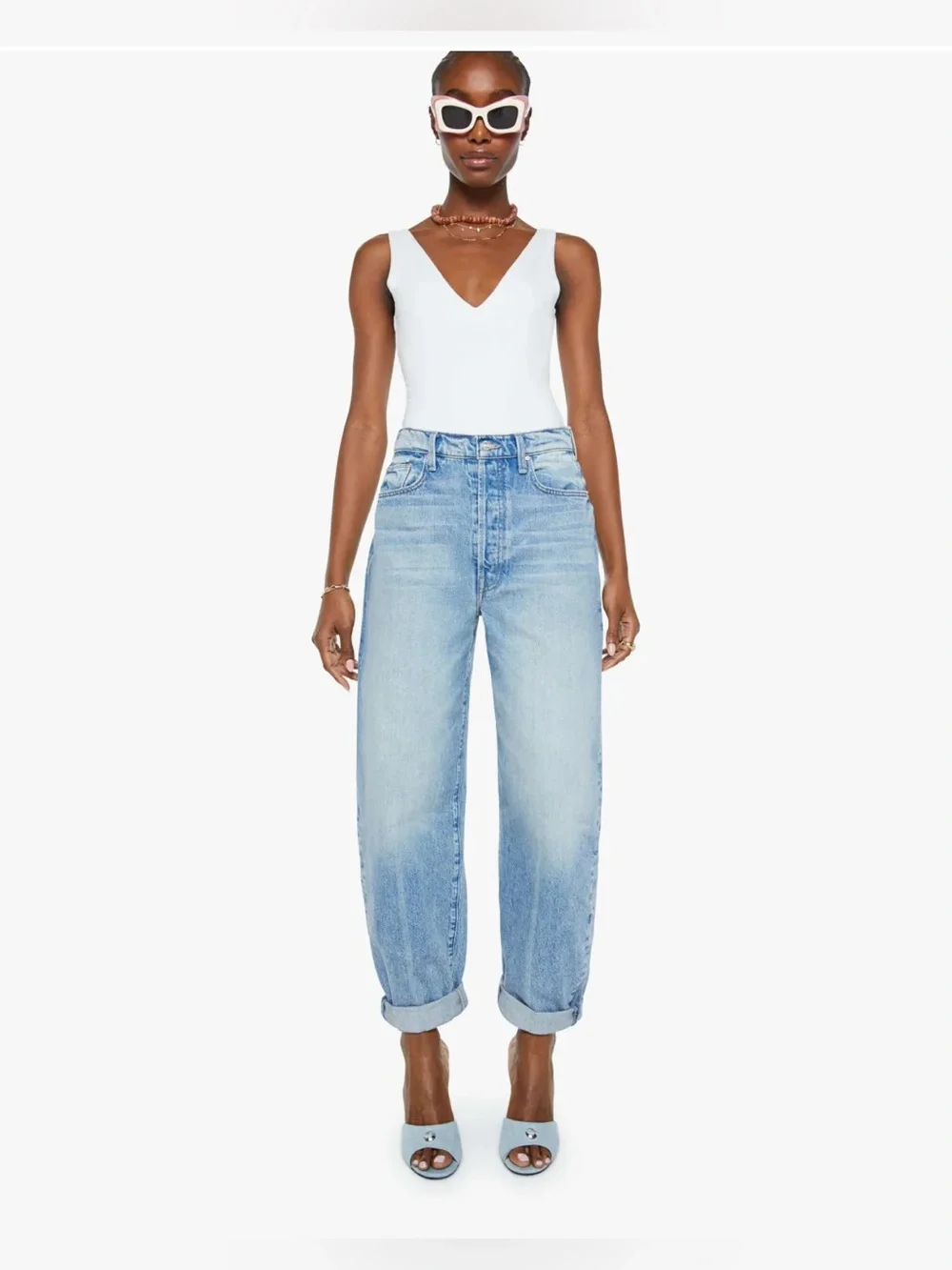 MOTHER Fangirl Button Skimp Jeans in Blinded By The Light 25